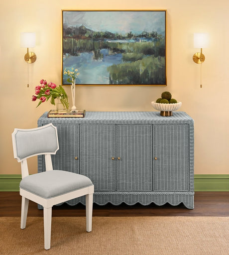 Beatrice Light Blue Buffet by Worlds Away at Fig Linens and Home - Lifestyle View