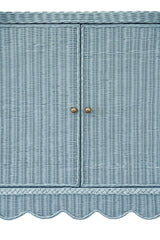 Beatrice Light Blue Buffet by Worlds Away at Fig Linens and Home - Detail of Rattan View 1