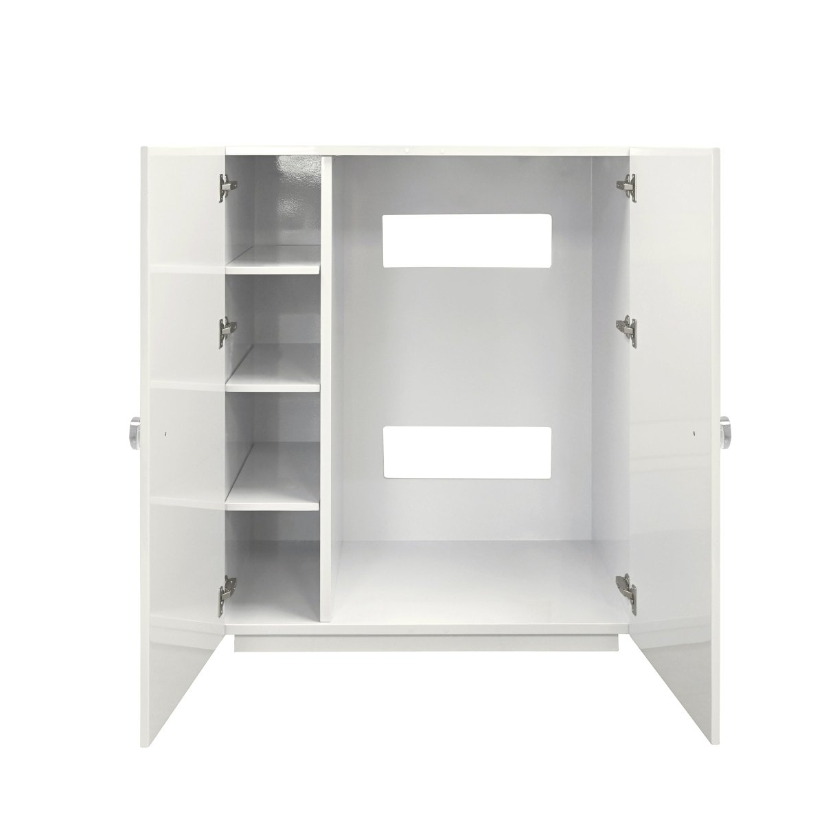 Beau White Cabinet by Worlds Away at Fig Linens and Home - Doors Open View