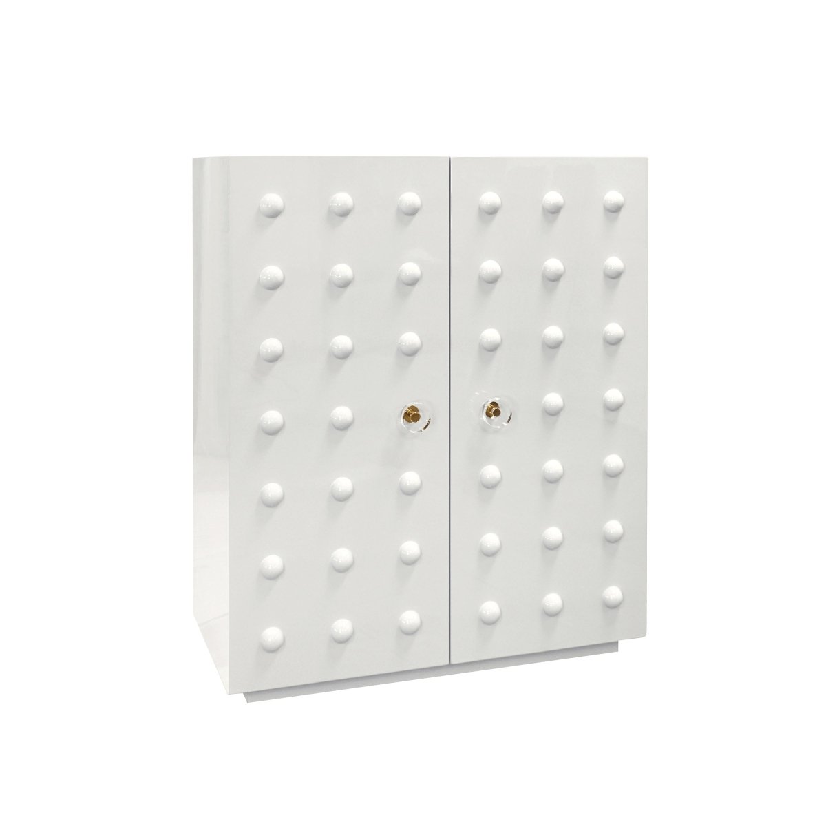 Beau White Cabinet by Worlds Away at Fig Linens and Home - Angle View