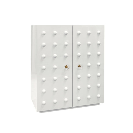 Beau White Cabinet by Worlds Away at Fig Linens and Home - Angle View