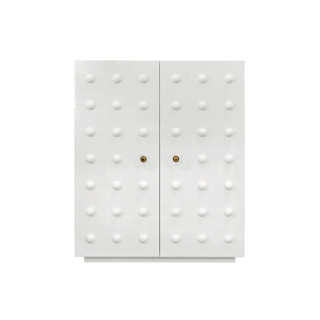 Beau White Cabinet by Worlds Away at Fig Linens and Home - Front View