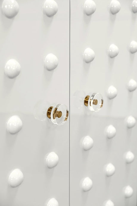 Beau White Cabinet by Worlds Away at Fig Linens and Home - Hardware View - Detail