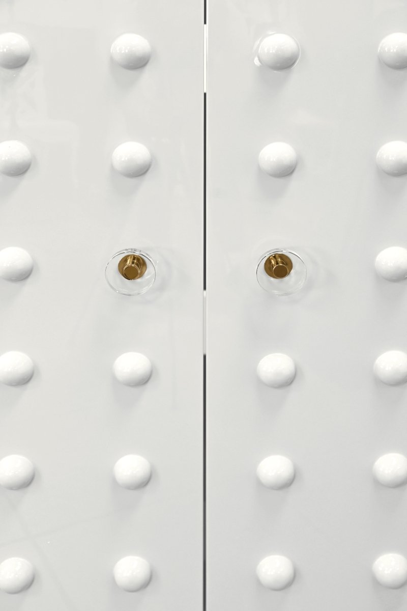 Beau White Cabinet by Worlds Away at Fig Linens and Home - Hardware View