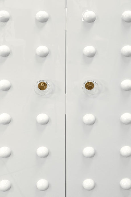 Beau White Cabinet by Worlds Away at Fig Linens and Home - Hardware View