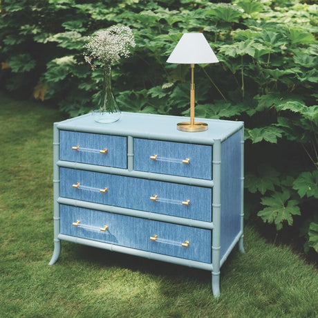 Beckett Light Blue 4-Drawer Dresser by Worlds Away at Fig Linens and Home - Lifestyle