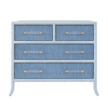 Beckett Light Blue 4-Drawer Dresser by Worlds Away at Fig Linens and Home 1