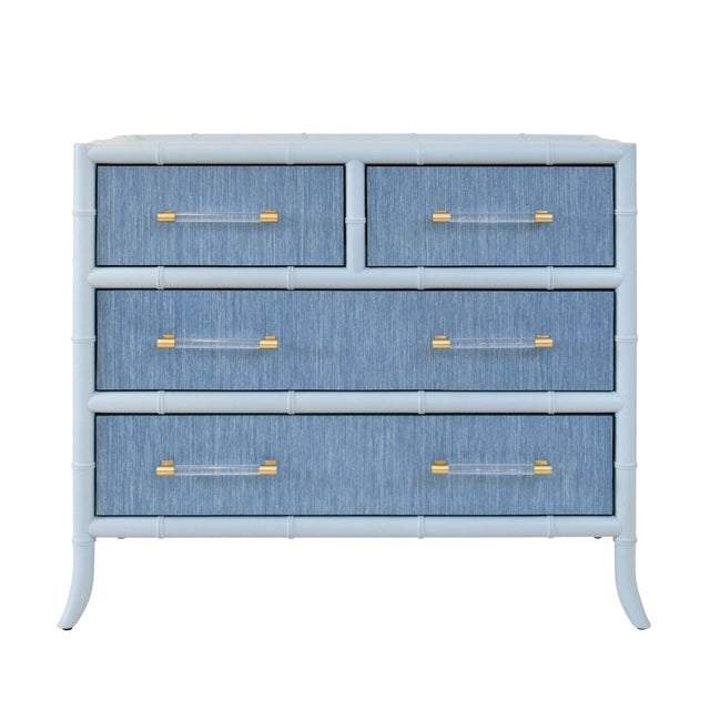 Beckett Light Blue 4-Drawer Dresser by Worlds Away at Fig Linens and Home 1