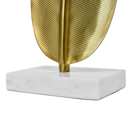 Blade Small Antique Brass Leaf Sculpture | Worlds Away Home Decor at Fig Linens and Home 4