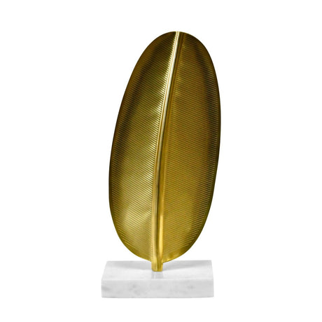 Blade Small Antique Brass Leaf Sculpture | Worlds Away Home Decor at Fig Linens and Home 1