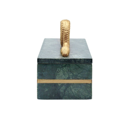 Boa Green Marble Box by Worlds Away 6.25"W x 4"D x 4"H Green at FIG LINENS AND HOME 6