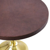Bolton Brass Base Cigar Table with Round Leather Top by Worlds Away 10" Dia x 24.75"H Brass at FIG LINENS AND HOME 2