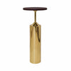 Bolton Brass Base Cigar Table with Round Leather Top by Worlds Away 10" Dia x 24.75"H Brass at FIG LINENS AND HOME 1