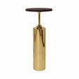 Bolton Brass Base Cigar Table with Round Leather Top by Worlds Away 10" Dia x 24.75"H Brass at FIG LINENS AND HOME 1