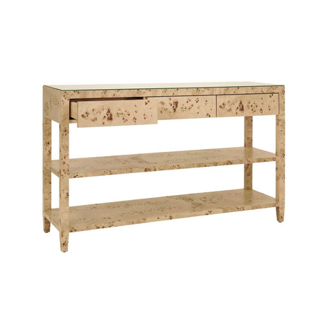 Briar Burlwood Console Table by Worlds Away at Fig Linens and Home - Angle View 1
