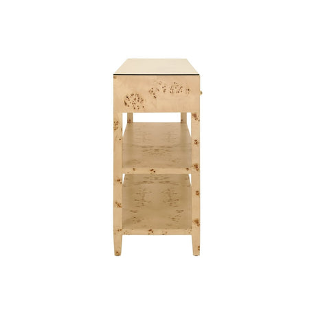 Briar Burlwood Console Table by Worlds Away at Fig Linens and Home - Side View 1