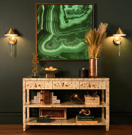 Briar Burlwood Console Table by Worlds Away at Fig Linens and Home - Lifestyle View 1