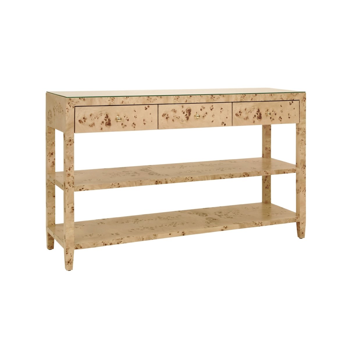 Briar Burlwood Console Table by Worlds Away at Fig Linens and Home - Angle View 2