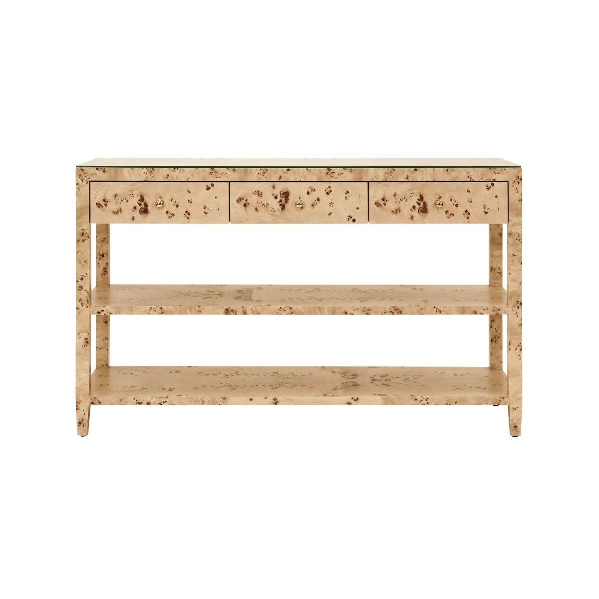 Briar Burlwood Console Table by Worlds Away at Fig Linens and Home - Front View