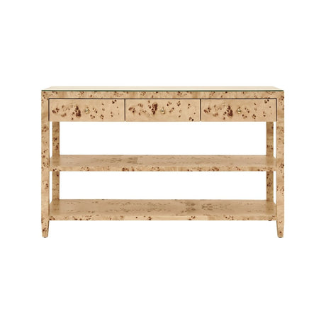 Briar Burlwood Console Table by Worlds Away at Fig Linens and Home - Front View