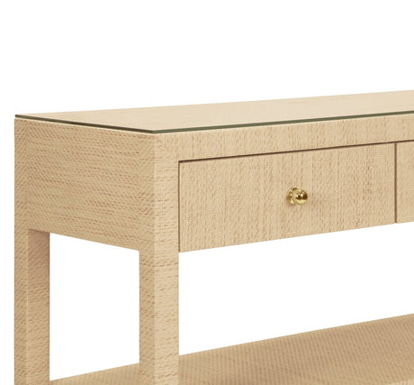 Worlds Away Briar Natural Console Table at Fig Linens and Home - Hardware View