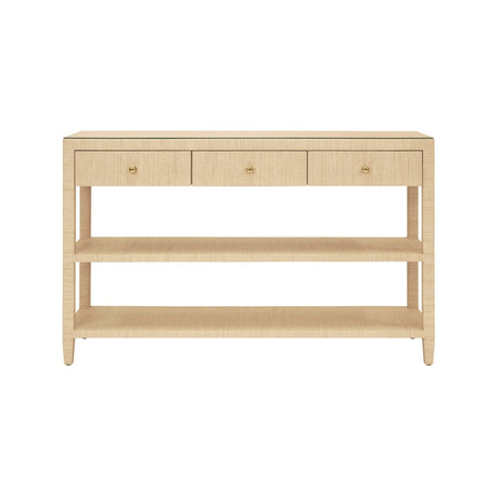 Worlds Away Briar Natural Console Table at Fig Linens and Home - Front View