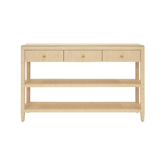 Worlds Away Briar Natural Console Table at Fig Linens and Home - Front View
