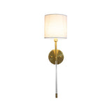 Bristow Acrylic & Brass Sconce by Worlds Away - Lit View with Bulb On