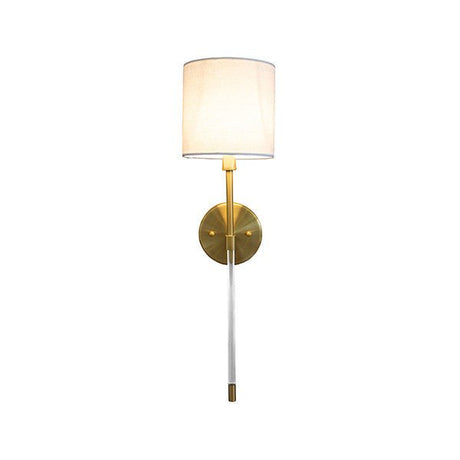 Bristow Acrylic & Brass Sconce by Worlds Away - Lit View with Bulb On