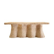 Britney Scalloped Rattan Coffee Table | Worlds Away at Fig Linens and Home - Straight View