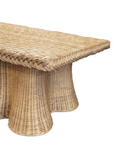 Britney Scalloped Rattan Coffee Table | Worlds Away at Fig Linens and Home - Detail of Top View