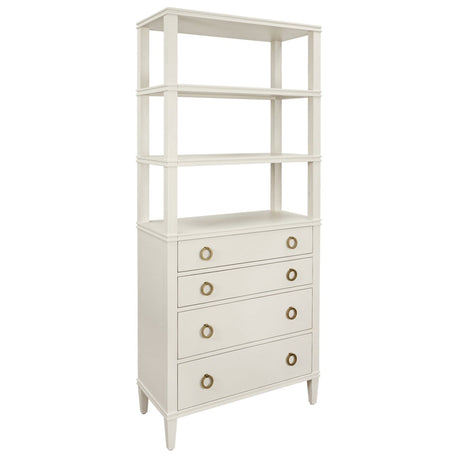 Worlds Away Brooke Antique White Etagere at Fig Linens and Home - Angle