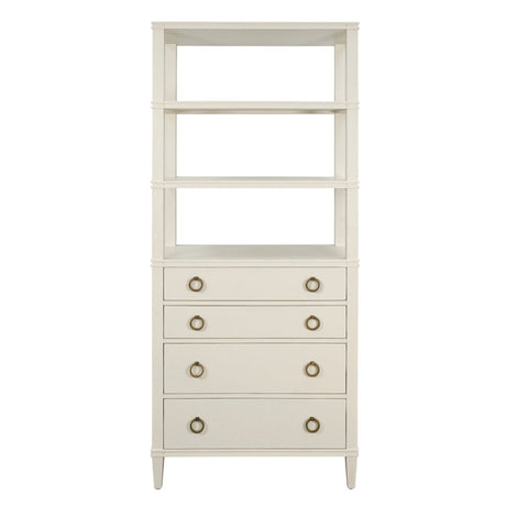 Worlds Away Brooke Antique White Etagere at Fig Linens and Home - Front