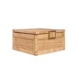 Bruno Small Woven Rattan Box Worlds Away at Fig Linens and Home - Angle View