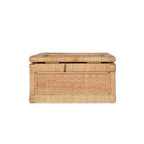 Bruno Small Woven Rattan Box Worlds Away at Fig Linens and Home - Back of Decorative Box