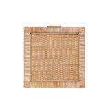Bruno Small Woven Rattan Box Worlds Away at Fig Linens and Home - Top of Decorative Box View