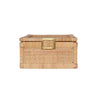 Bruno Small Woven Rattan Box Worlds Away at Fig Linens and Home - Front View