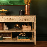 Worlds Away Bruno Small Woven Rattan Box | Decorative Boxes at Fig Linens and Home - Lifestyle 2