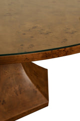 Bryce Dark Burl Wood Dining Table by Worlds Away at Fig Linens and Home - Detail of Top View