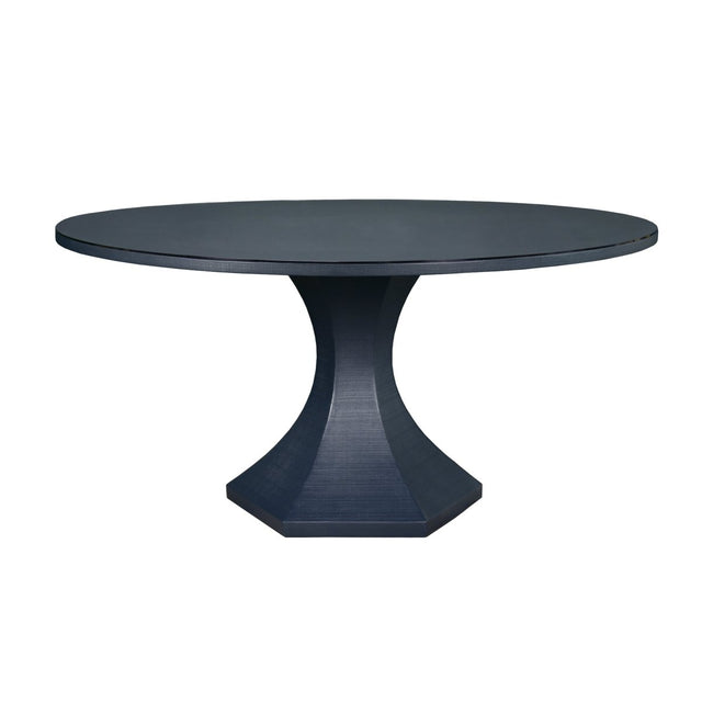 Bryce Navy Blue Round Dining Table by Worlds Away at Fig Linens and Home 1