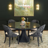 Bryce Navy Blue Dining Table by Worlds Away at Fig Linens and Home - Lifestyle