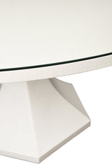 Bryce White Dining Table by Worlds Away | Pedestal Table at Fig Linens and Home - Top Detail