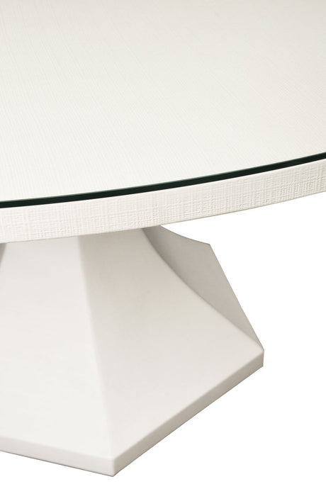 Bryce White Dining Table by Worlds Away | Pedestal Table at Fig Linens and Home - Top Detail