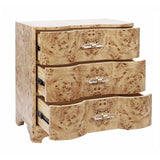 Calvin Burlwood Side Table by Worlds Away at Fig Linens and Home - Drawers Open View