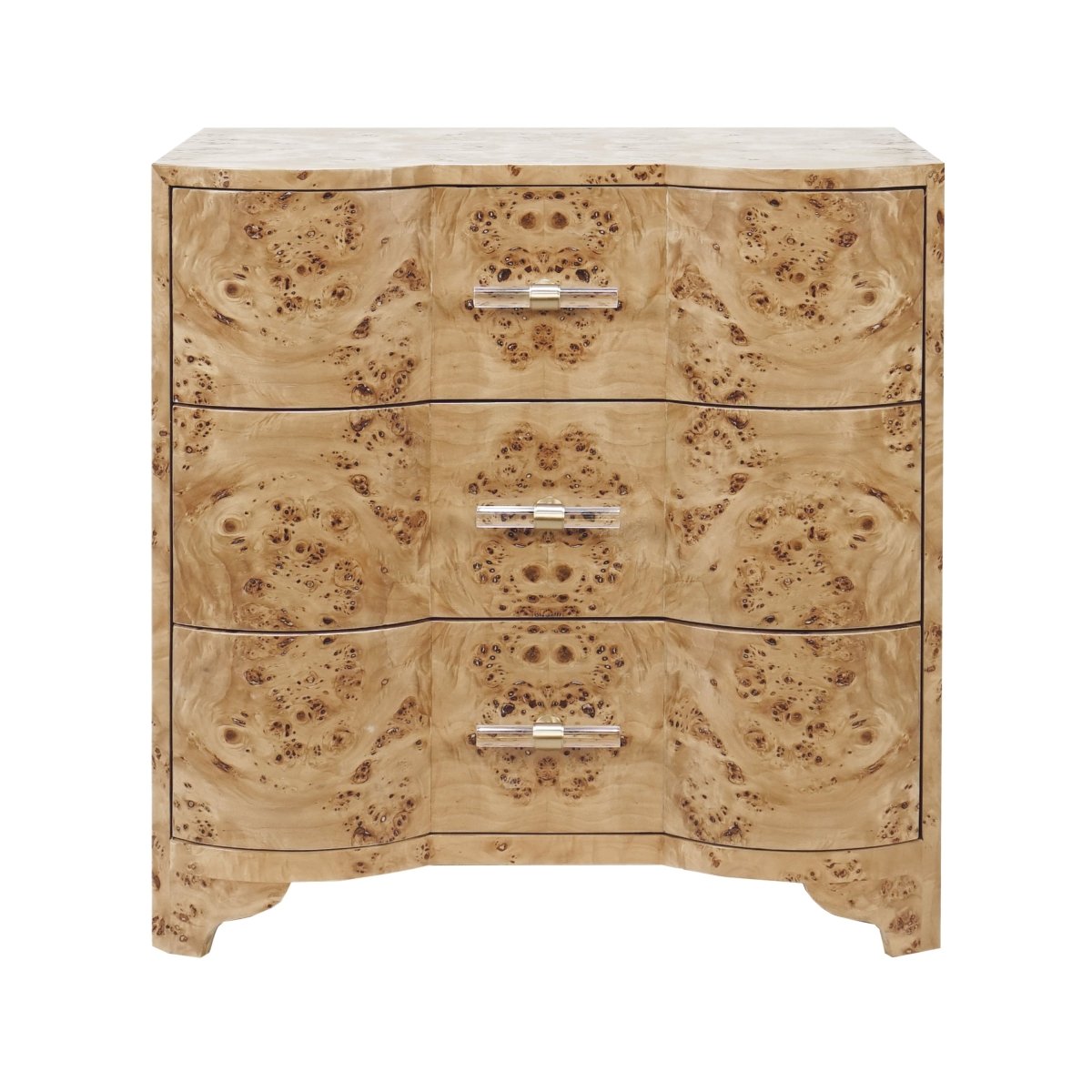 Calvin Burlwood Side Table by Worlds Away at Fig Linens and Home - Front View