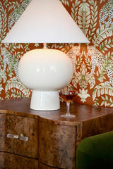 Calvin Dark Burlwood Side Table | Worlds Away at Fig Linens and Home - Lifestyle View 2