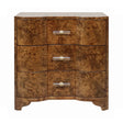 Calvin Dark Burlwood Side Table | Worlds Away at Fig Linens and Home - Front of Chest View 1