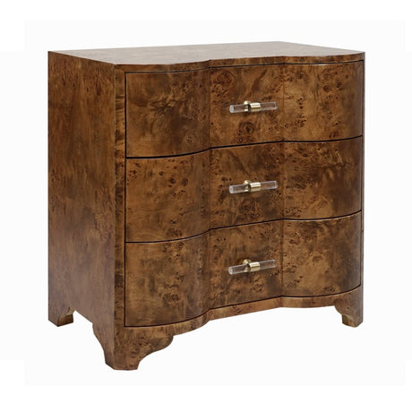 Calvin Dark Burlwood Side Table | Worlds Away at Fig Linens and Home - Angle View 1
