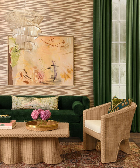 Worlds Away Cambry Rattan Chandelier Lifestyle 7 at Fig Linens and Home