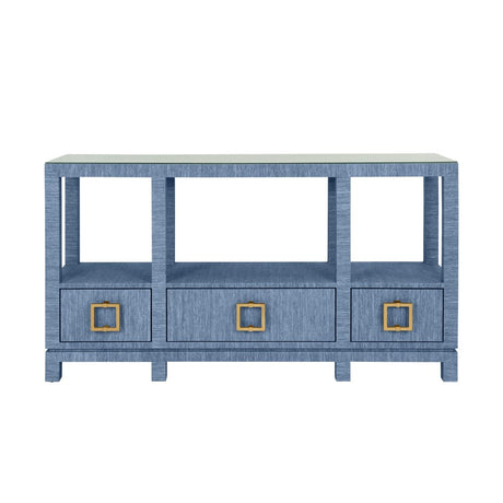 Campbell Blue Console Table by Worlds Away | Decorator Furniture at Fig Linens and Home Front View